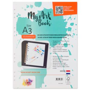 MyArt®Book 350 g/m2 ultra wit mixed media/ aquarel papier – formaat A3