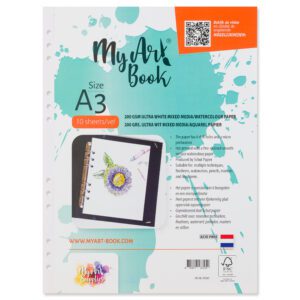 MyArt®Book 200 g/m2 ultra wit mixed media / aquarel papier – formaat A3