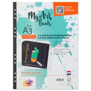 MyArt®Book schetspapier 210 g/m2 zwart papier – formaat A3