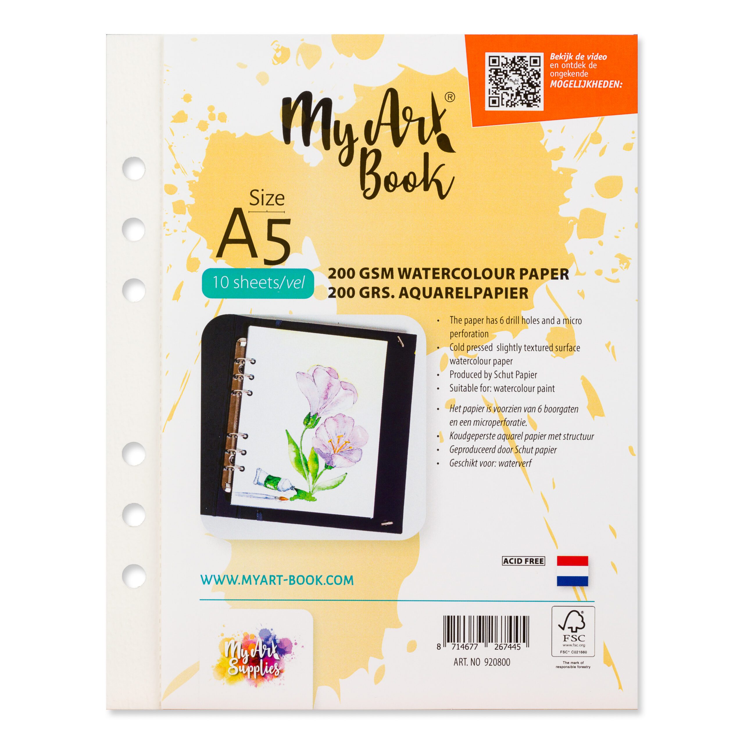 sleuf Slovenië regeling MyArt®Book 200 g/m2 aquarel papier – formaat A5 - MyArt Book