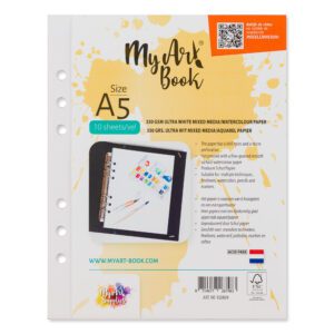 MyArt®Book 350 g/m2 ultra wit mixed media / aquarel papier – formaat A5