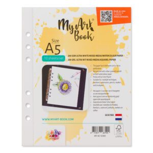 MyArt®Book 200 g/m2 ultra wit mixed media / aquarel papier – formaat A5