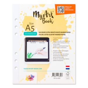 MyArt®Book 160 g/m2 extra glad wit marker papier – formaat A5
