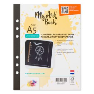 MyArt®Book schetspapier 120 g/m2 zwart papier – formaat A5