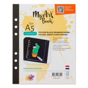 MyArt®Book schetspapier 210 g/m2 zwart papier – formaat A5